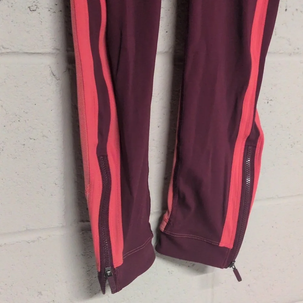 Lululemon Zip The Line Leggings Ruby Poppy Coral 23” Hi-Rise Nulux Size 4 - Picture 4 of 8